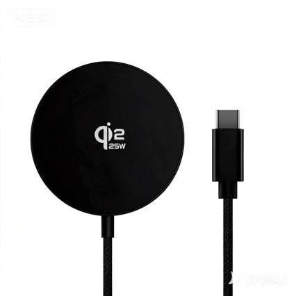 25W ultra-thin magnetic wireless fast charger in white, gray, and orange colors