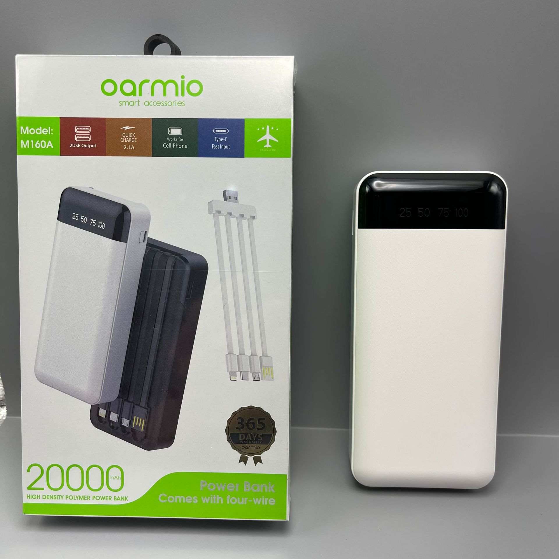 Large capacity portable power bank with multiple USB ports and creative design in PVC shell