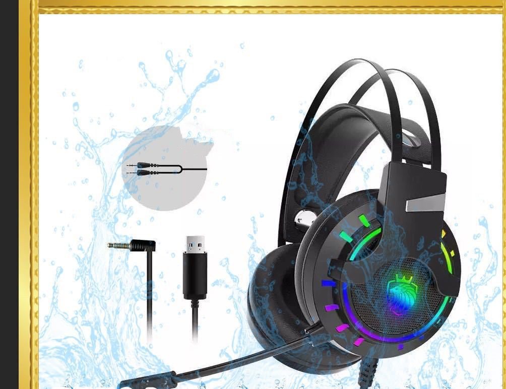 Wired USB headset with microphone for PC computers, wearing ear protection type
