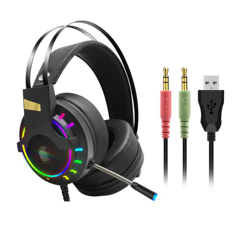 Wired USB headphones with microphone for PC gaming internet cafes wearing method ear protection