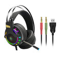 Wired USB headphones with microphone for PC gaming internet cafes wearing method ear protection