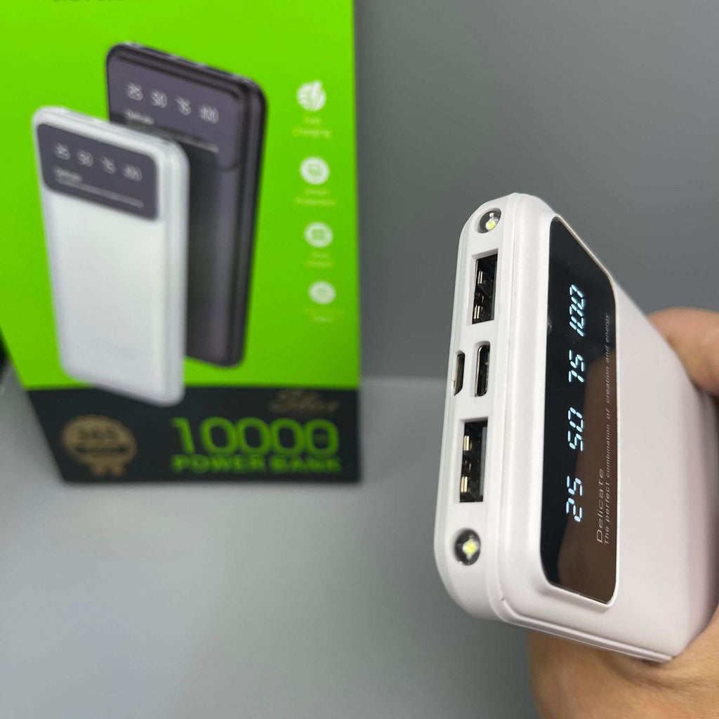 Large capacity portable power bank with multi-port output and 20000mAh battery in compact PVC shell