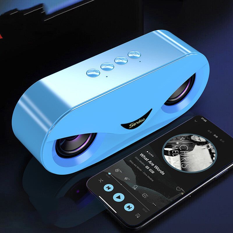Enceinte Bluetooth sans fil avec lumières colorées, double haut-parleur et caisson de basses