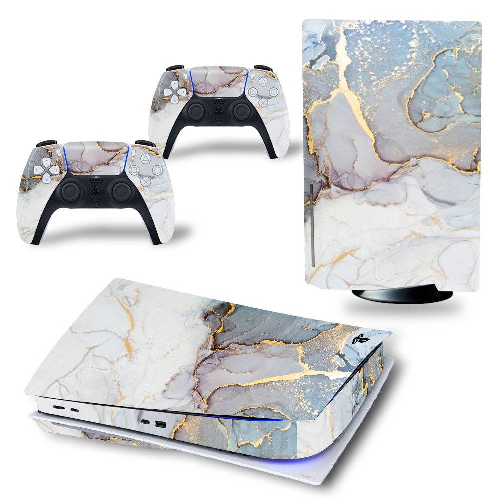 Nouveaux autocollants blancs pour PlayStation 5, vinyle, décalcomanies, coques de disques PS5, console, manettes