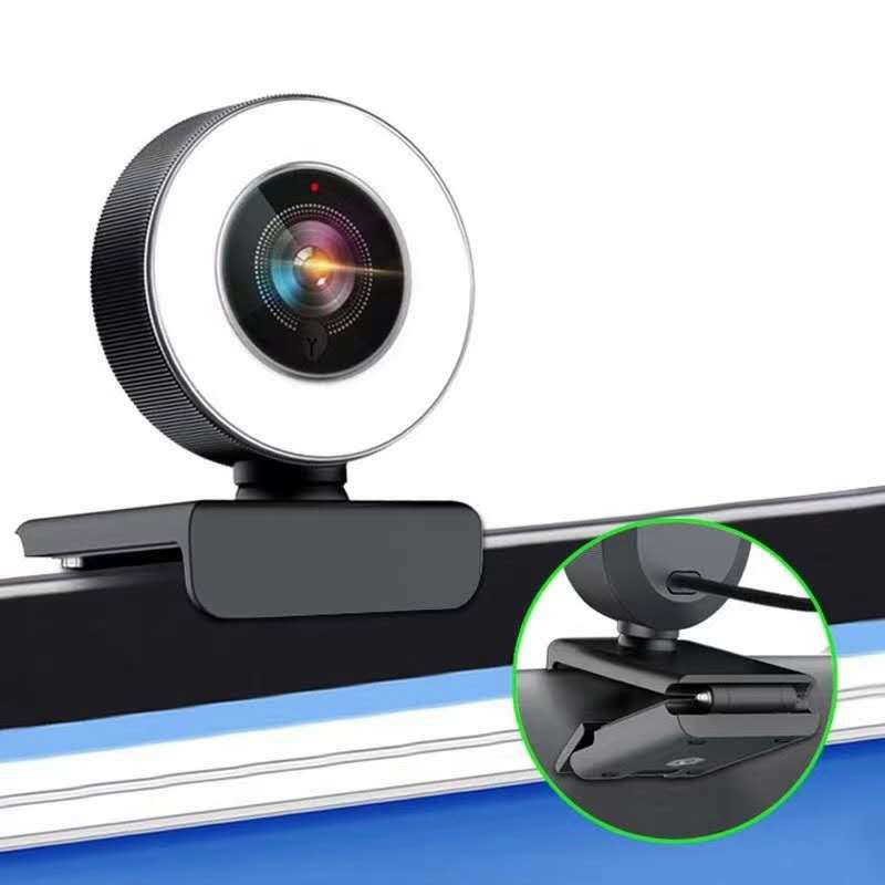 Caméra d'ordinateur réseau haute définition avec lumière d'appoint, USB sans pilote, pour conférence vidéo en direct en ligne