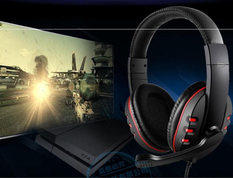 Warlord Gaming Headsets wired over-ear headphones with 3.5mm plug and soft PU leather ear cushions for PS, Xbox, Switch, and PC