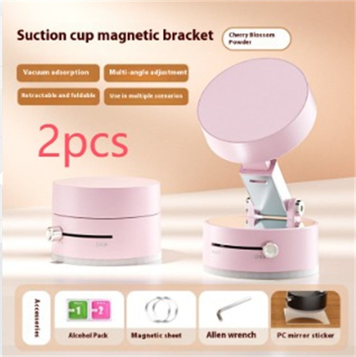 Foldable magnetic vacuum car phone holder with suction cup for hands-free smartphone navigation and secure dashboard mounting