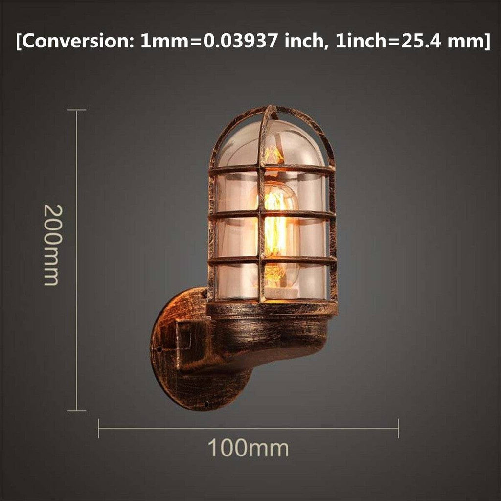 Lampe de Bar Vintage Extérieur — Verre & Métal, Culot E27, Tête Orientable
