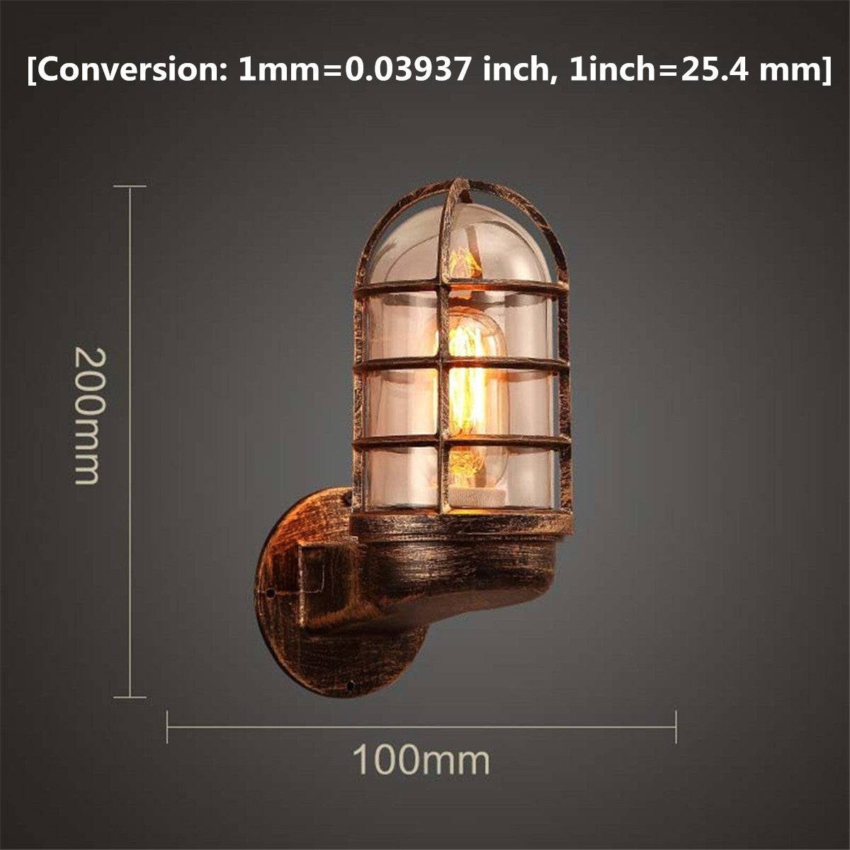 Lampe de Bar Vintage Extérieur — Verre & Métal, Culot E27, Tête Orientable