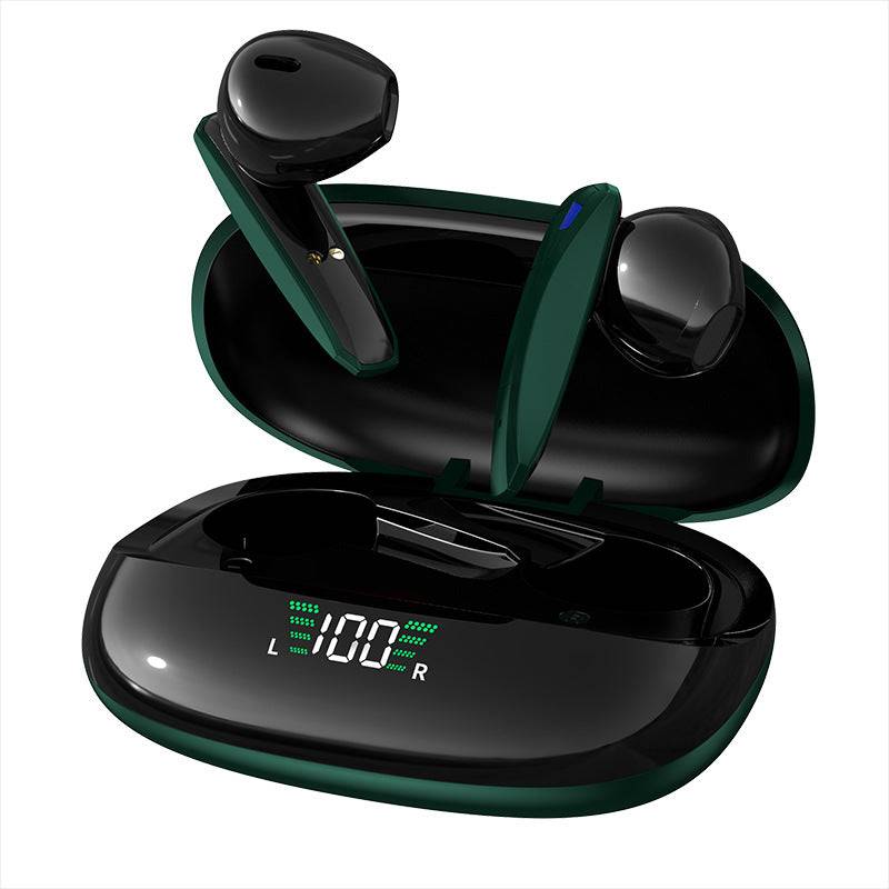 Wireless Bluetooth headsets in green, red, and white with low latency for gaming and stereo sound