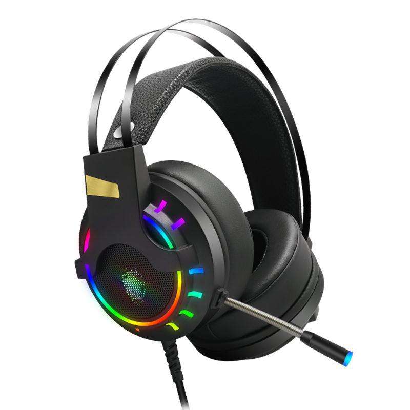 Wired USB headphones with microphone for PC gaming and internet cafes using ear protection wearing method