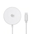 25W Ultra-Thin Magnetic Wireless Fast Charger in white, gray, and orange colors