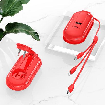 Mobile phone multifunctional one for three charger in white and black colors with compact design