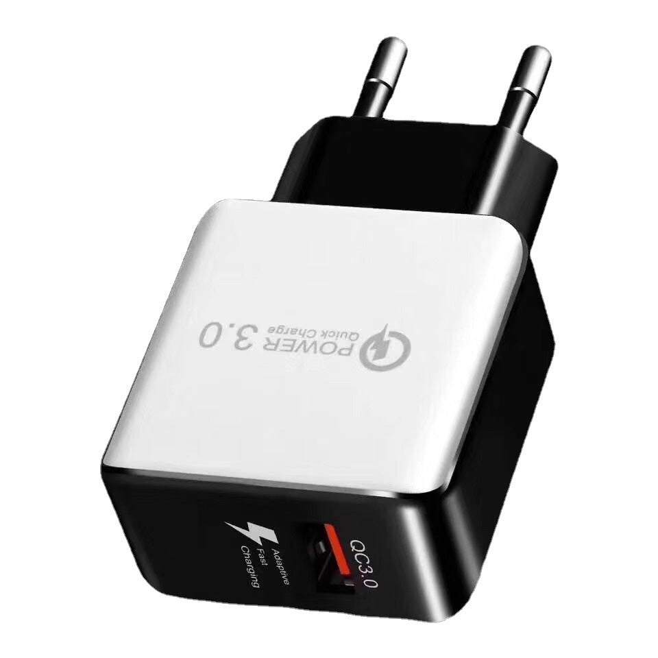 QC30 Charger Head 5V3A fast charging USB mobile phone plug in white and black variants