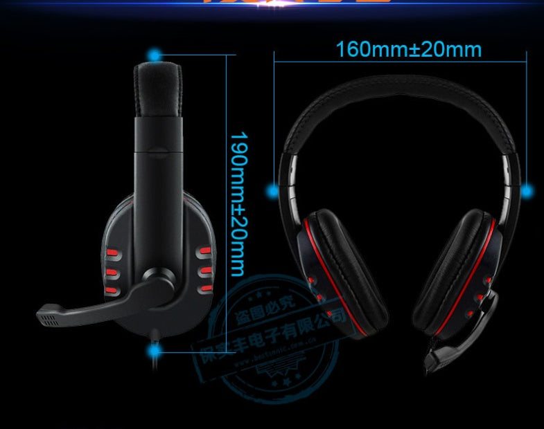 Warlord Gaming Headsets wired over-ear headphones with microphone and 3.5mm plug for PS, Xbox, Switch, computer, and phone
