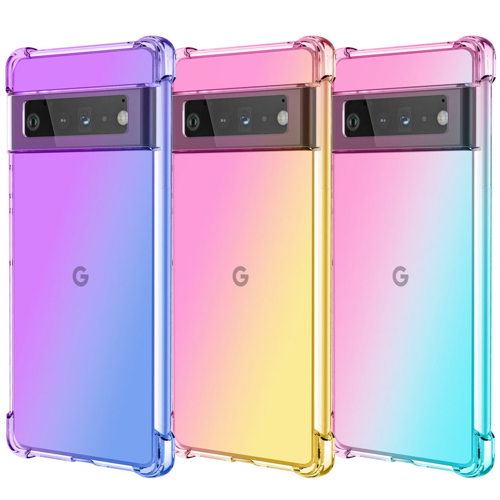 Purple and pink Four Corner Anti Falling TPU mobile phone case for Google Pixel models