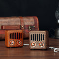 Enceinte Bluetooth Bois Massif Rétro — Radio FM, Carte TF, Batterie 800mAh — 2 coloris