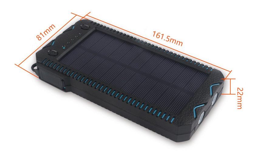 Batterie Externe Solaire Rugged — Torche LED, Briquet, Étanche & Anti-Choc