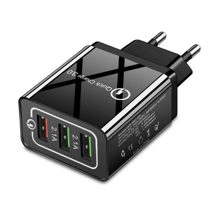 3USB multi-port quick charging adapter with 5V 9V 12V output USB interface