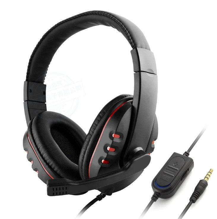 Warlord Gaming Headsets wired over-ear headphones with soft PU leather earcups and built-in microphone for PS, Xbox, Switch, PC, and phone