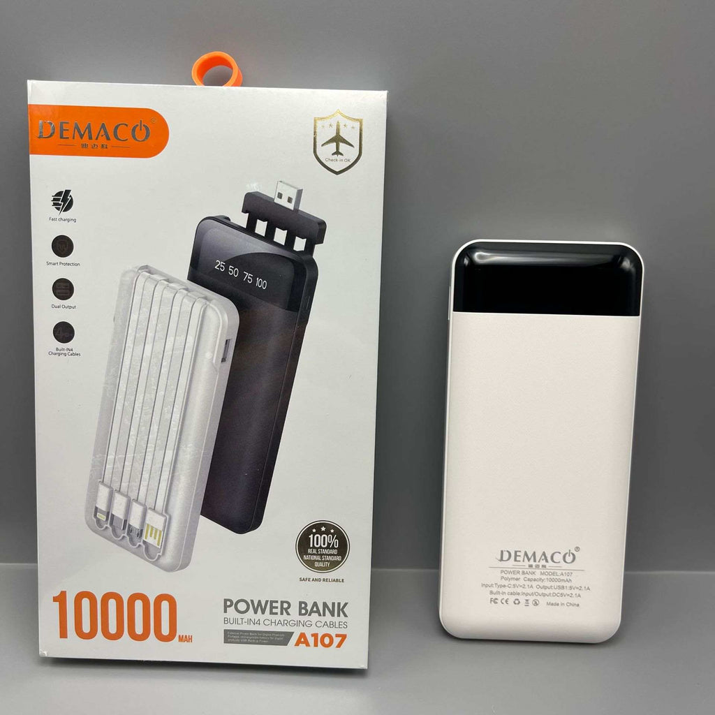 Compact large capacity portable power bank with multi-USB ports and durable PVC shell