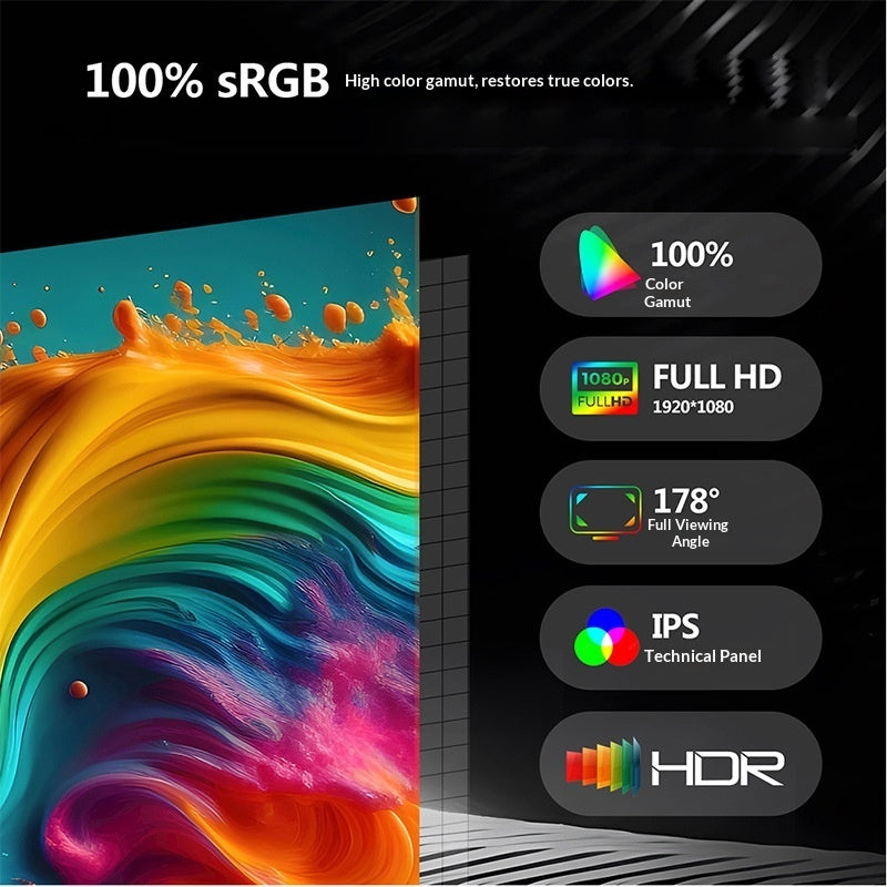 Moniteur Portable Full HD — Large Gamut de Couleurs, Bureau & Gaming