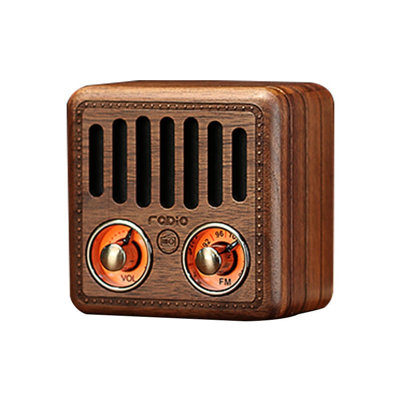 Haut-parleurs Bluetooth en bois Rétro Audio en bois massif avec carte radio
