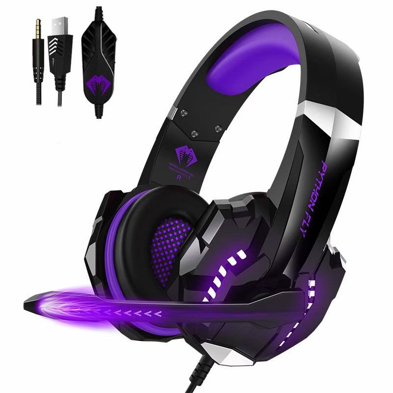 Wired gaming headset with USB plug and microphone in multiple colors