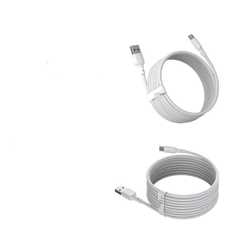 Type-c 5A fast charge data cable in white, 1.5 meters for mobile phones