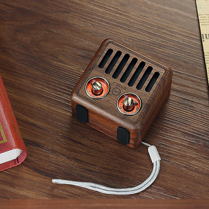 Enceinte Bluetooth Bois Massif Rétro — Radio FM, Carte TF, Batterie 800mAh — 2 coloris