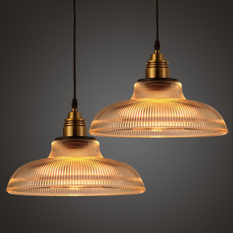 Lustre Industriel Nordique LED — Verre & Fer, Hauteur Réglable 1,2m, 10-15m²